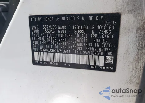 2017 Honda Fit Lx from USA, damaged, VIN 3HGGK5G5XHM710914